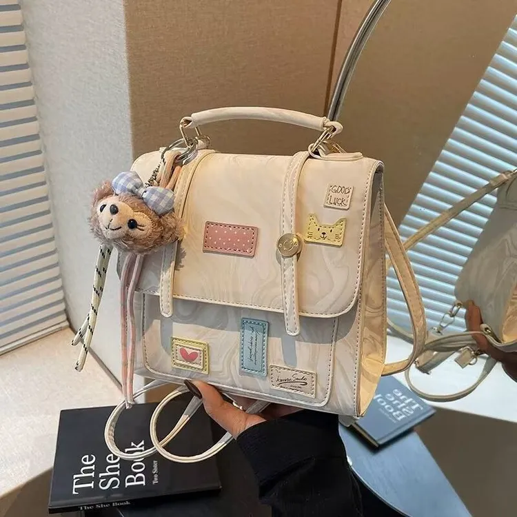 休闲女包2025新款潮流通勤百搭简约时尚小众设计学院风双肩背包gh