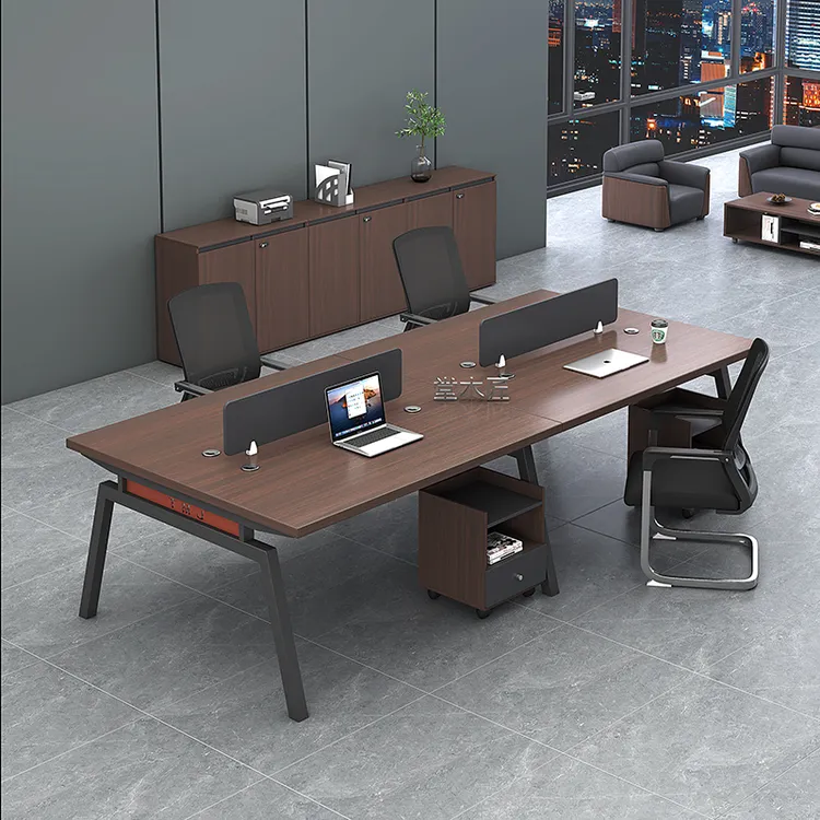 职员办公桌椅组合简约现代办公桌员工位四人位卡座财务员工桌家具