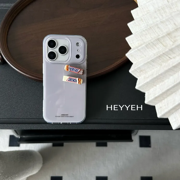 韩式ins灰底立体巧克力适用iPhone17pro max苹果16手机壳15防摔14