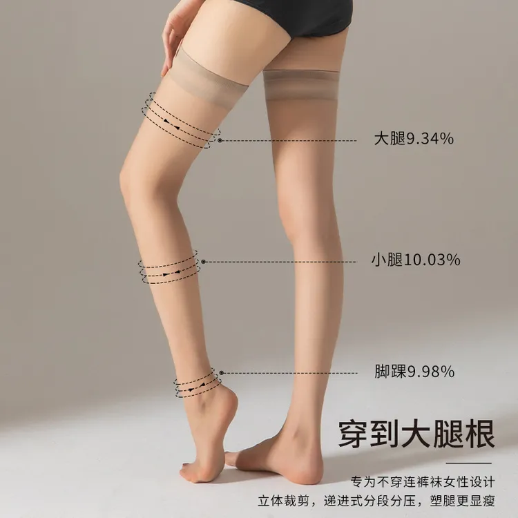 兰妲丝袜女长筒袜1D隐形过膝袜夏季超薄防下滑无痕加长大腿袜袜子