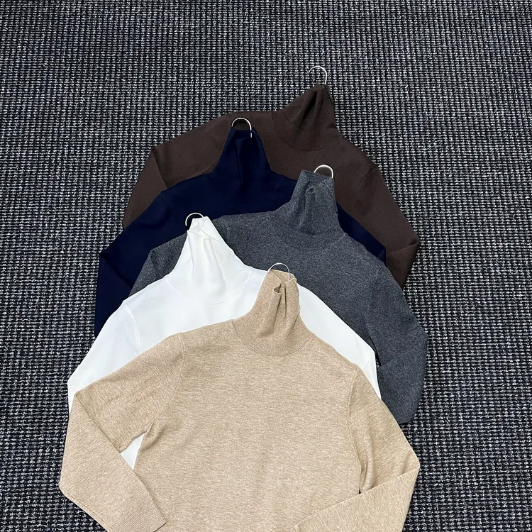 CssuGent 可机洗羊毛混纺高领针织打底衫毛衣男简约保暖半高领衫