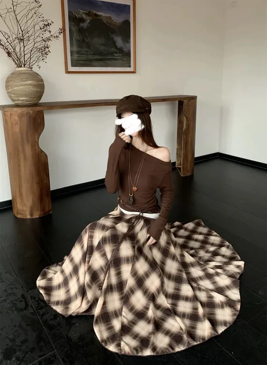 早秋氛围感穿搭套装裙子海边ootd川西新疆美拉德巨好看绝美一整套