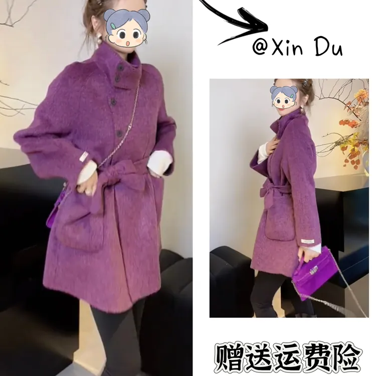 2025秋冬季新款时尚显瘦气质女士网红洋气风衣百搭款D25144