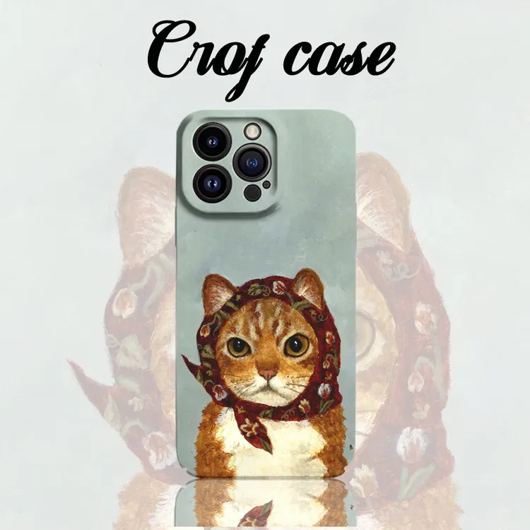 头巾小猫适用苹果手机壳防摔华为小米vivo红米动漫卡通可爱创意