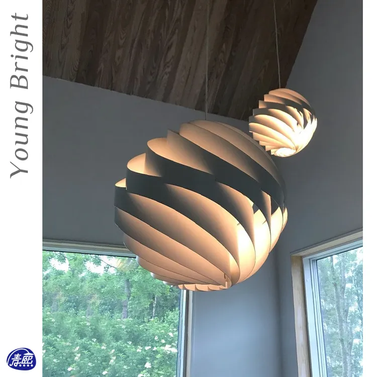 北欧丹麦设计师法式圆桌中古餐厅吧台吊灯书房卧室圆形涡轮客厅灯