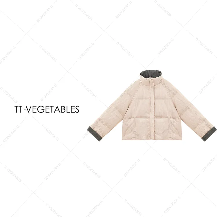 噢芬/小个子 【栾杉】白鸭绒秋冬保暖圆领短款羽绒服外套522677