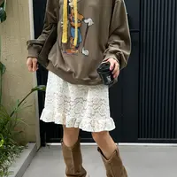 2025秋季新款韩版洋气设计感木耳边半身裙松紧腰a字短裙女宽松ins
