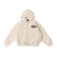 Juicewrld 工装刺绣白色 廓形服外套加绒加厚款