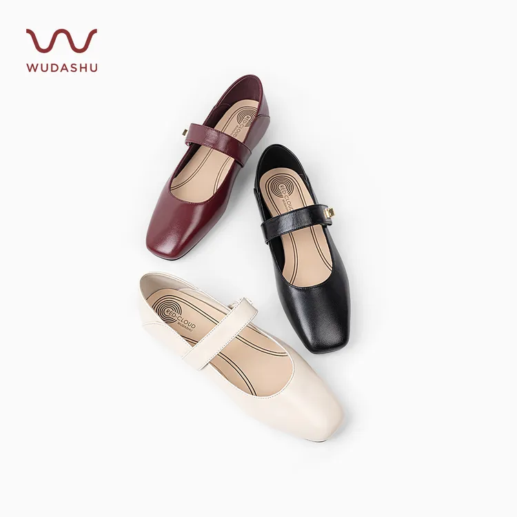 吴大叔红云鞋真皮法式复古气质低跟方头玛丽珍鞋秋季软底单鞋Z265