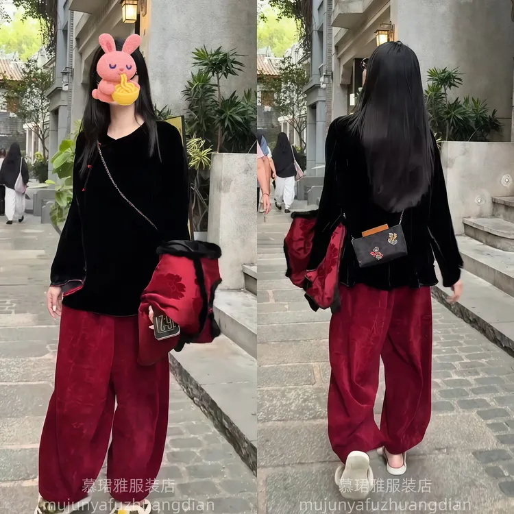 中国风慵懒风新中式时尚套装套装卫衣休闲服装时尚