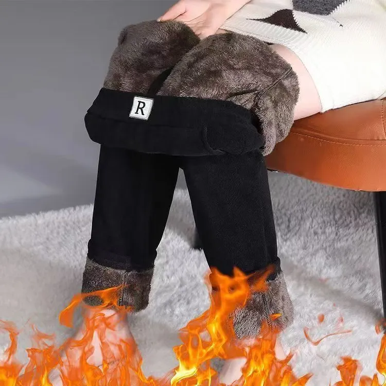 秋冬高腰冬季保暖哈伦裤休闲裤秋冬季小脚加绒裤暖裤
