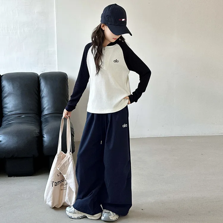 女童秋装休闲套装2025新款韩版洋气女孩春秋洋气帽衫工装阔腿裤潮