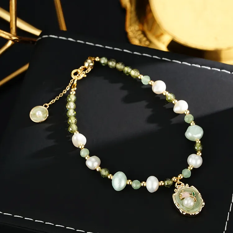 纯铜手链 复古吊坠新潮爆款天然手链女手工油画精致小众新手饰