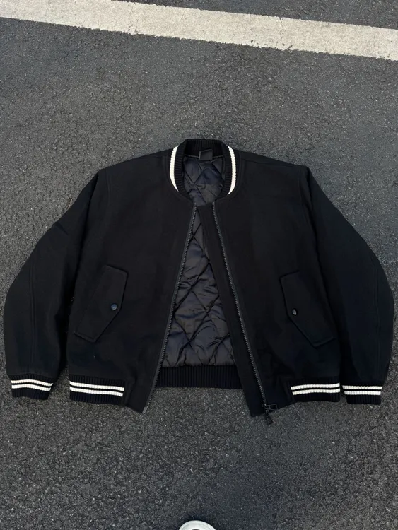 阿腾短款保暖棒球夹克棉服显身材男夹克黑色休闲外套宽松