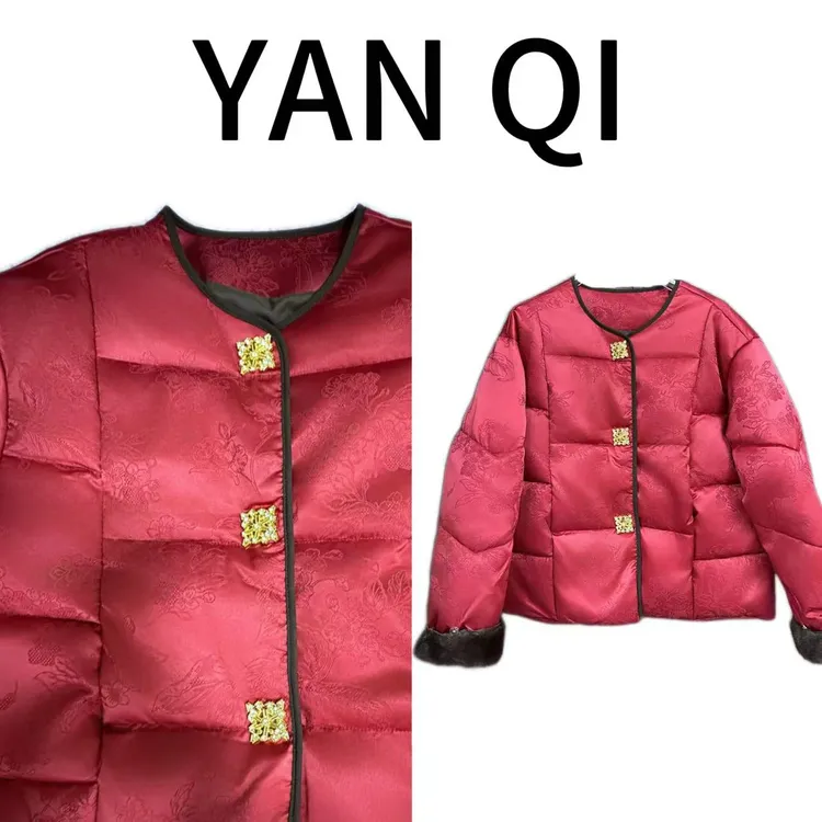 焱琦YANQI【花间暖】2025年新中式国风时尚提花棉服上衣秋冬