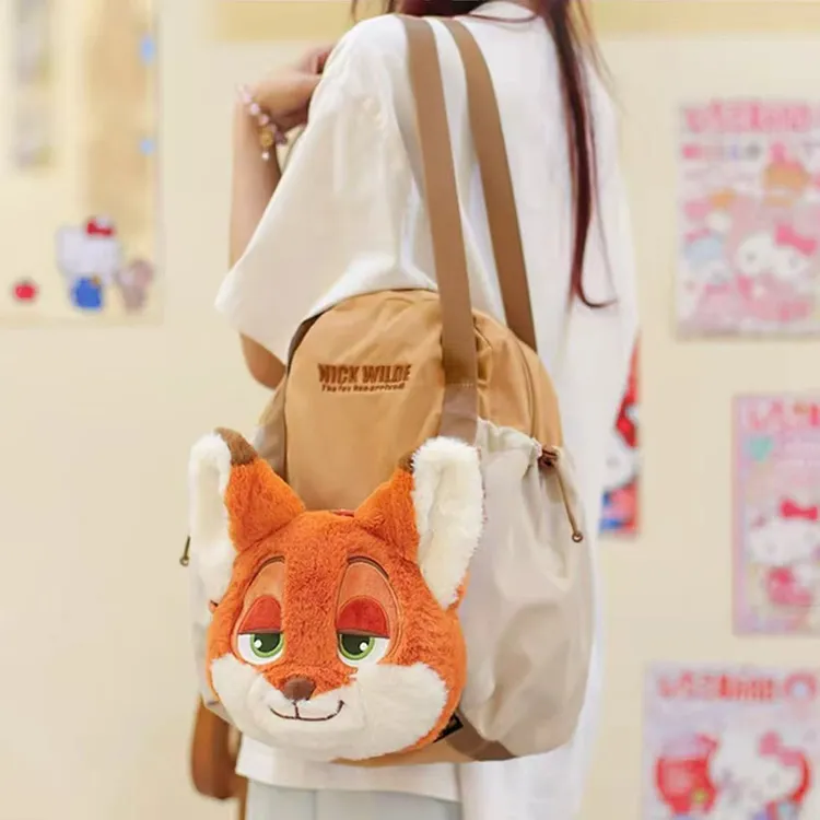 正版蜂蜜罐疯狂动物城朱迪兔尼克狐毛绒玩偶大容量单肩斜挎包礼物