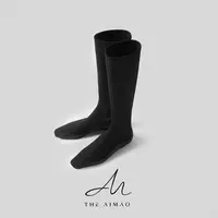 【THE AIMAO】“漫画腿”莱卡弹力布拼羊皮鞋垫防胶底显瘦靴XYX82772