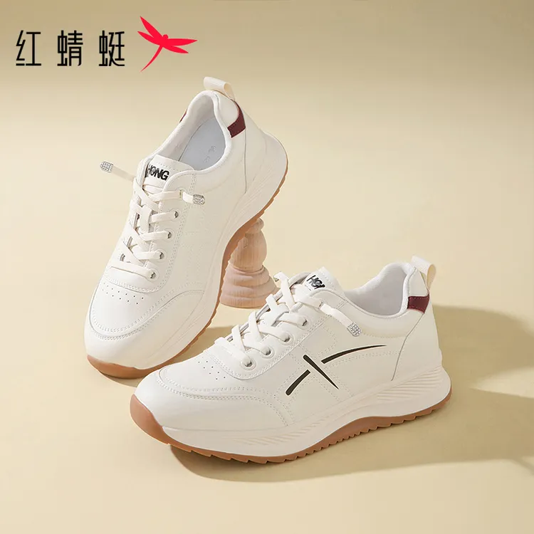 红蜻蜓女鞋2025秋季新款软底轻便百搭跑步运动鞋女厚底时尚休闲鞋