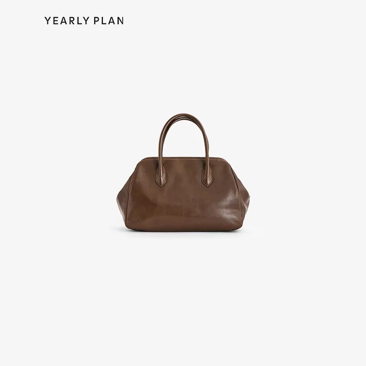 YEARLY PLAN 2025冬 时尚复古中号牛皮革手提包 3332