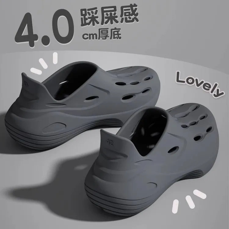 踩屎感eva厚底洞洞鞋男士夏季外穿防滑不臭脚户外运动沙滩凉拖鞋