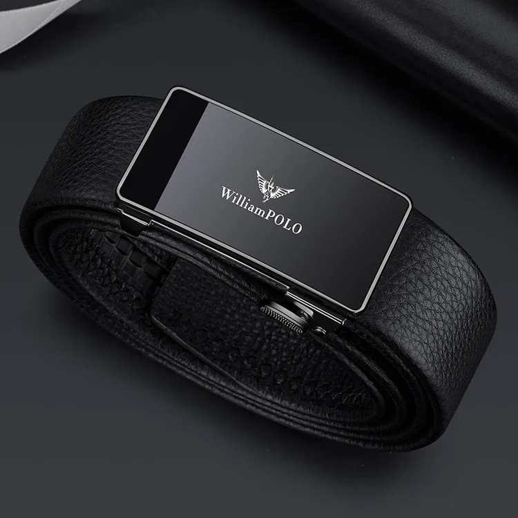 英皇保罗商务休闲真皮皮带2025新款百搭自动扣内扣腰带轻职风裤带