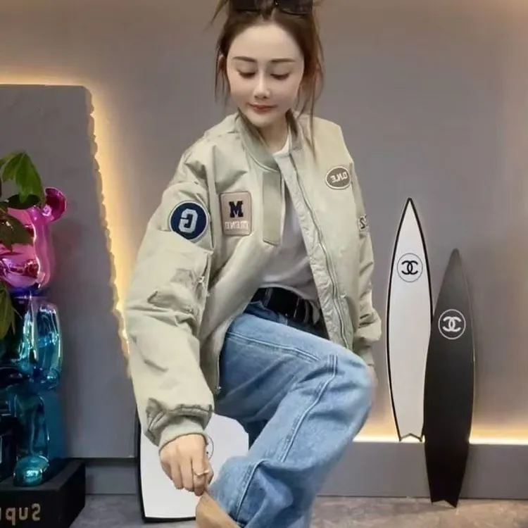 加棉棒球服短外套女2025秋冬新款美式飞行员夹克小个子休闲棉服女