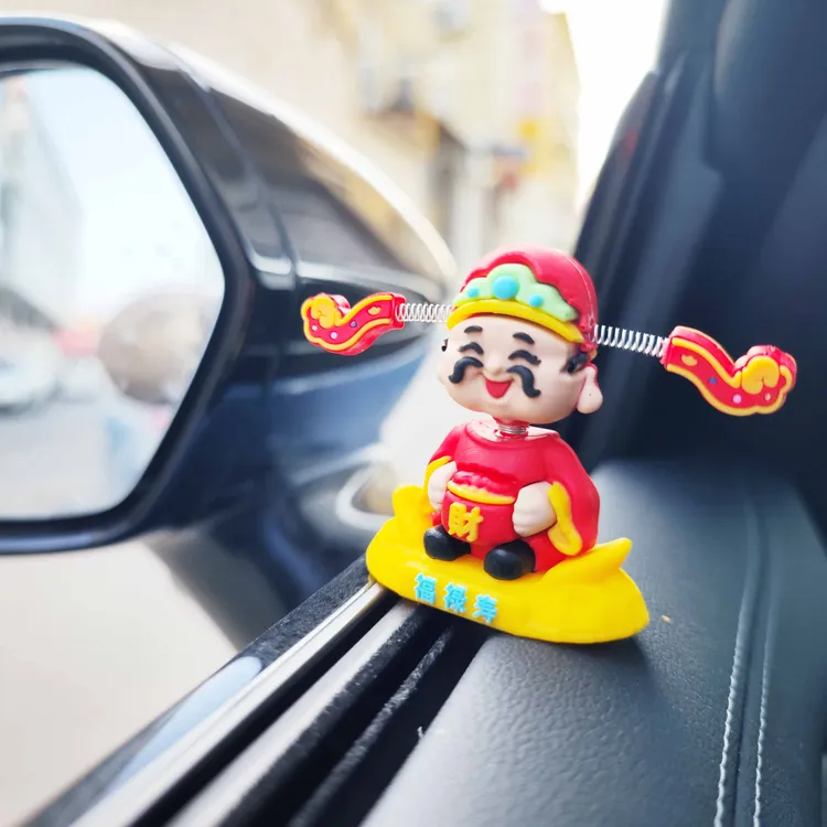 2025新款摇头财神爷摆件车载车内中控台装饰品创意汽车