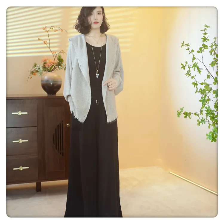 【A064】羊毛开衫女装2025秋季新款时尚休闲百搭短款山羊绒针织上衣