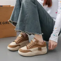 休闲鞋运动鞋小白鞋厚底百搭款学生潮鞋女XQ360-卡其