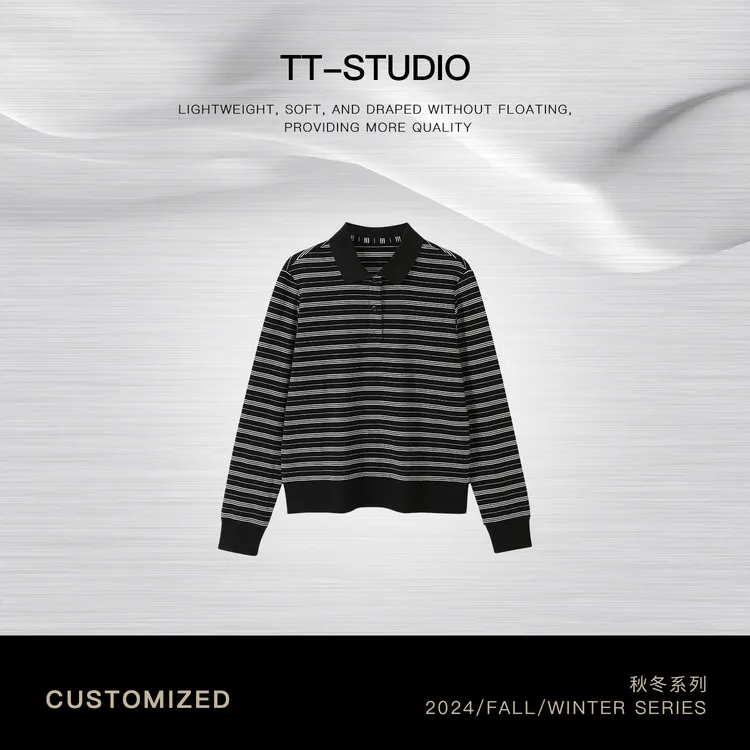 【斑马线】春夏新品天丝棉混纺细条纹polo衫上衣TT-DBG1535