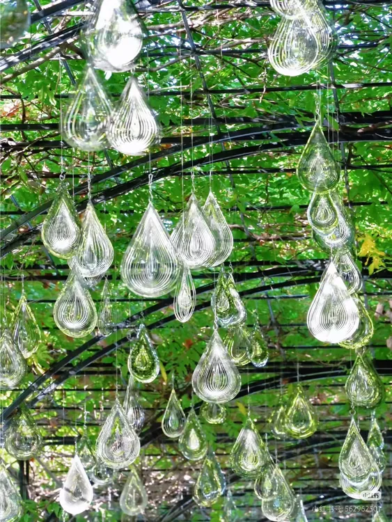【复兴公园同款】水滴曼陀罗风铃3d风转旋转花园挂件水滴入户风铃