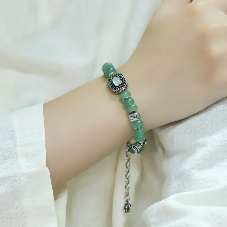 黄铜手链 扎基拉姆铜钱手串女小众设计复古民族风鱼纹珠国潮手链