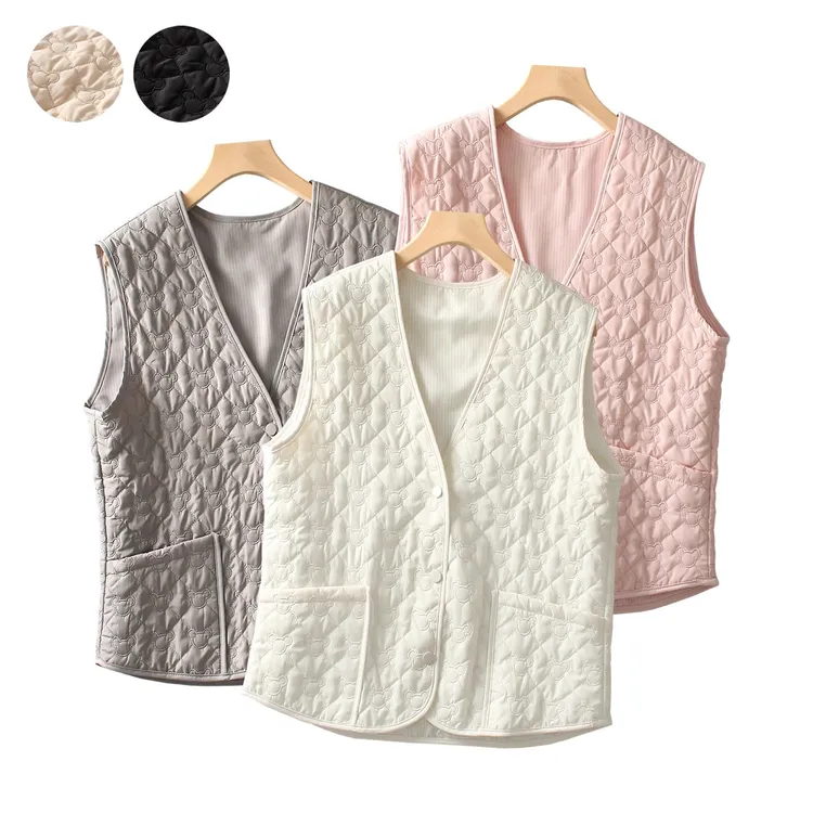 立体！绵软！空气骨感！轻薄绵羊毛马甲时尚V领压花无袖坎肩马夹