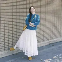 B357 春秋夏网纱A字百褶蕾丝高腰大摆裙半身裙