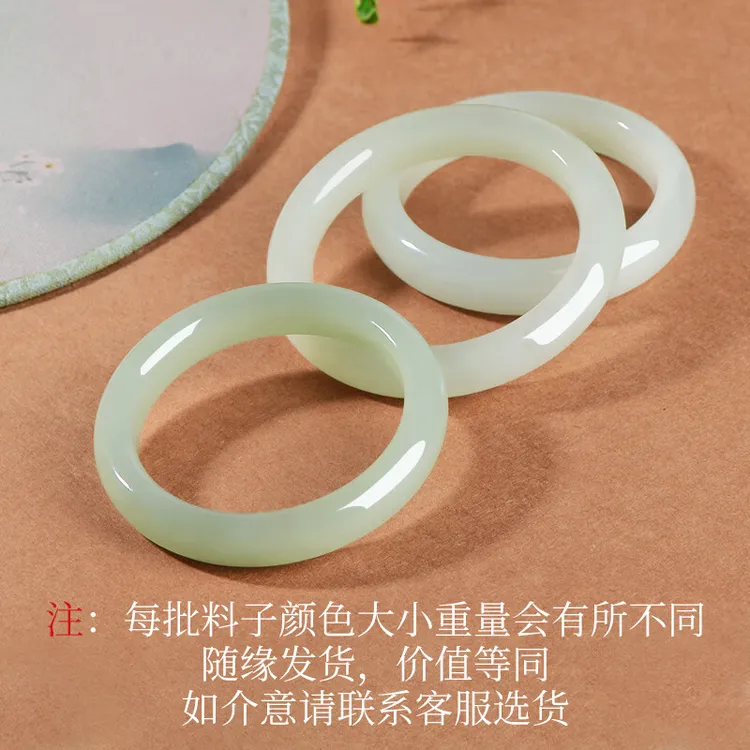 晴水玉镯 圆润冰底青白玉手镯子珠宝多样性发货拍一发一C7069