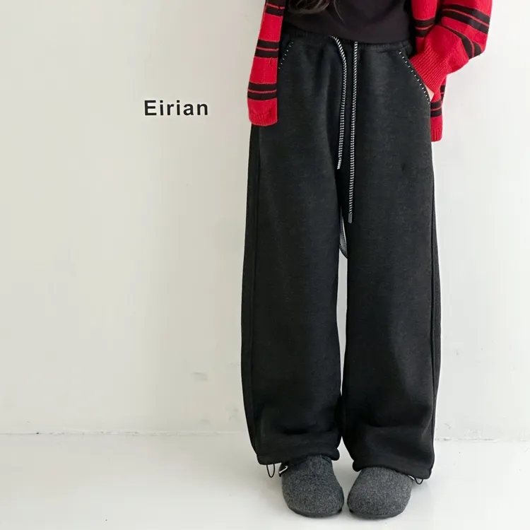 女童加绒裤子一体绒休闲阔腿裤秋冬新款女大童糯米裤弯刀直筒卫裤