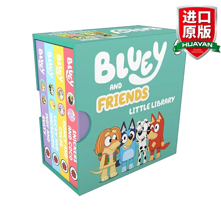 进口正版小蓝狗布鲁伊英文原版绘本小小图书馆4册Bluey英文学习书
