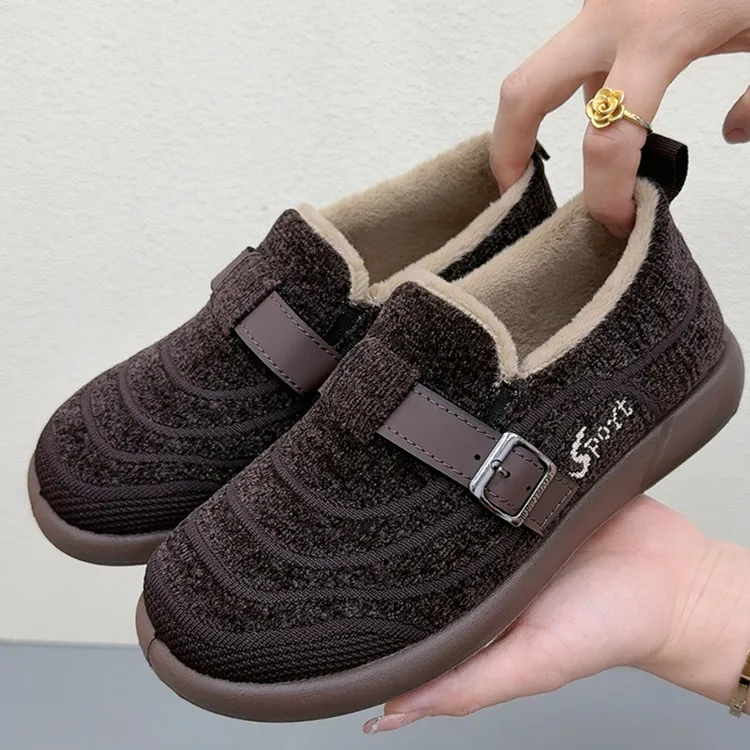 老北京棉鞋女冬季新款加绒加厚勃肯鞋厚底棉靴防滑舒适保暖妈妈鞋