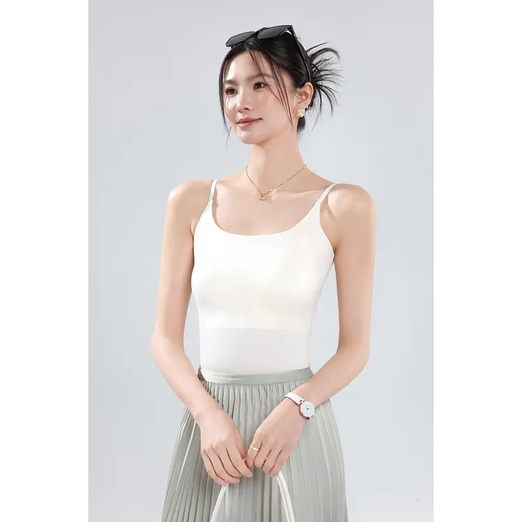 门店16&9！省心小吊带！3D记忆棉/半固定杯收副乳打底背心女 C21668