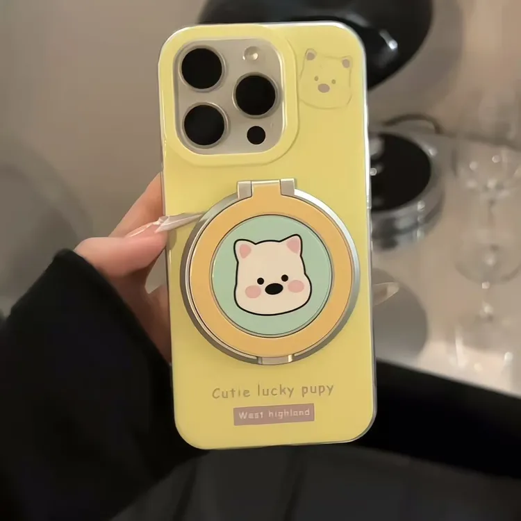 双层IMD适用苹果/华为/小米/oppo/vivo卡通西高地支架防护手机壳
