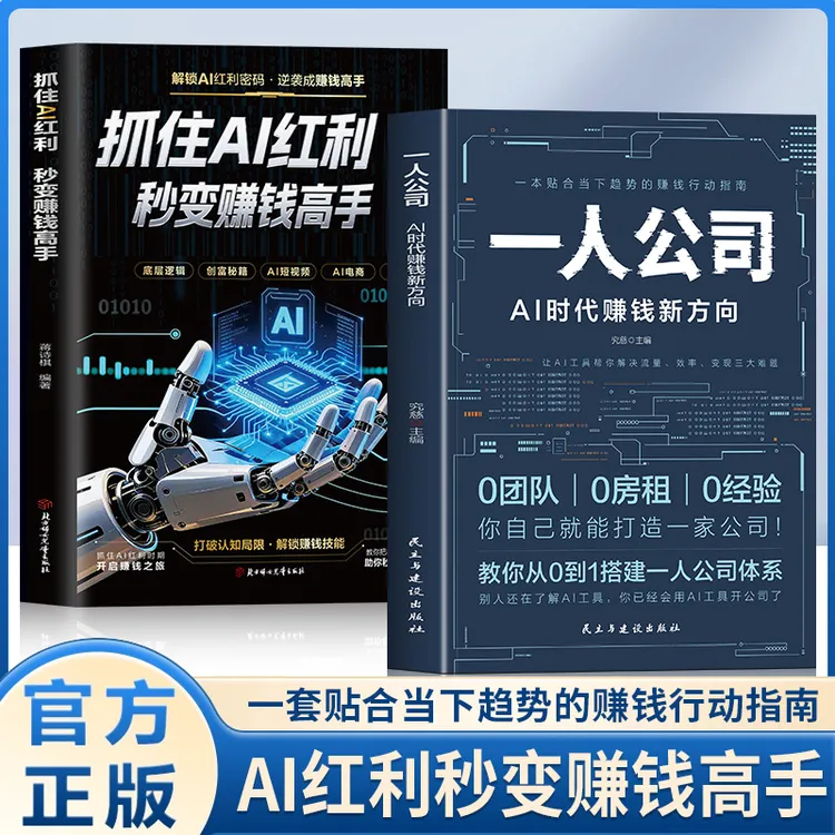 AI精准赚钱新方向正版教你从0到1搭建AI时代赚钱新方向一人公司商品图