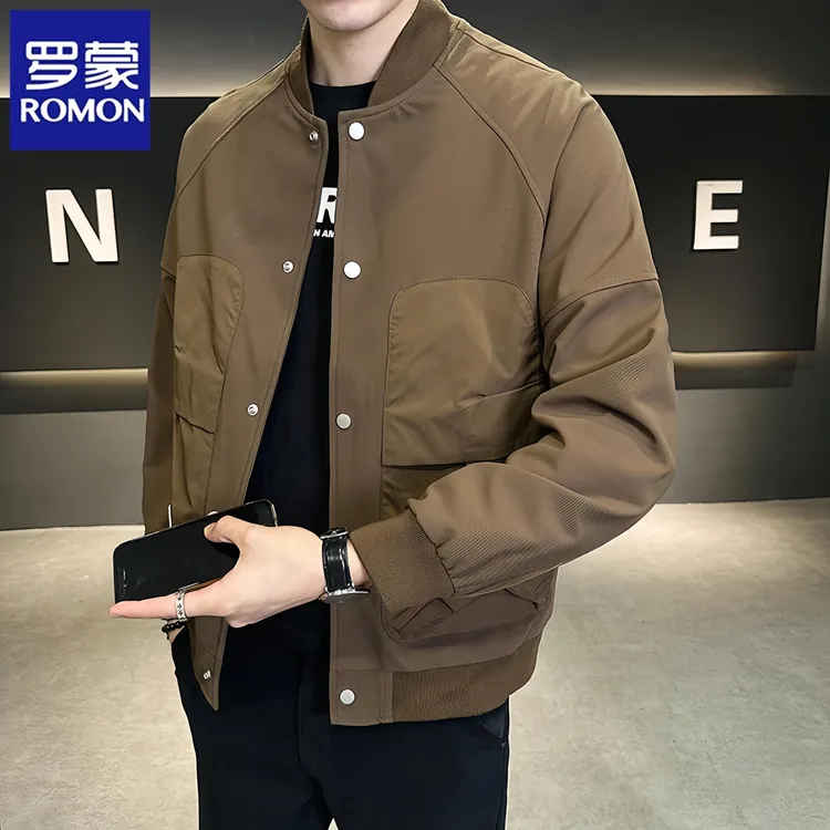 罗蒙夹克男士春秋季2025新款休闲百搭工装棒球服外套冬装上衣潮牌