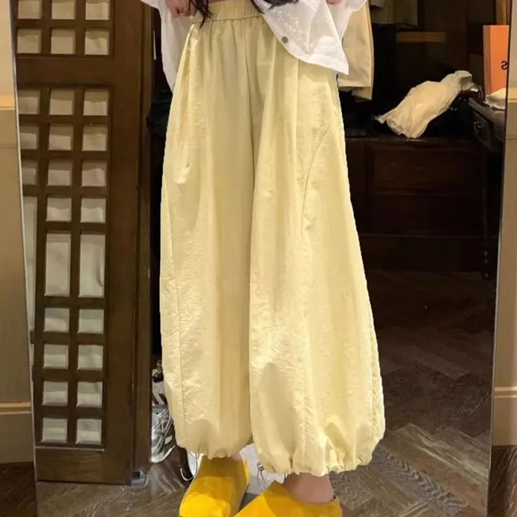 韩系速干大阔腿裤女2025夏季新款宽松显瘦百搭休闲裤女直筒裤女潮