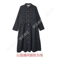 秋-续吉麻衣25-2073【云雾禅意】棉翻领单排扣长袖气质复古风衣