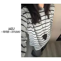 木子静-「松弛有度」高级感条纹长袖百搭宽松显瘦打底衫-256280-H