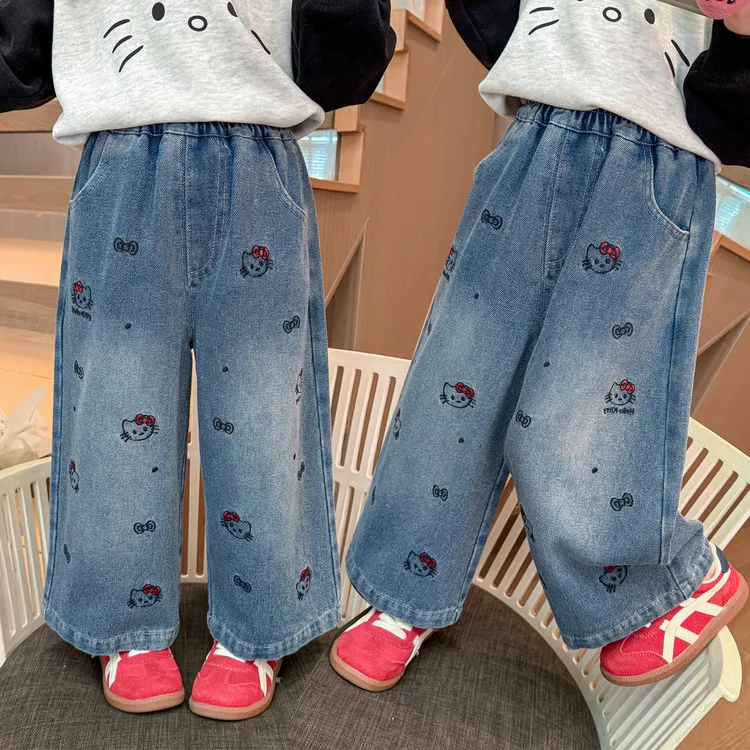 儿童牛仔裤2025秋冬装新款女童外穿百搭加厚长裤女孩冬季加绒裤子