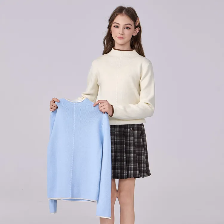 2431【加厚】女童毛衣儿童秋冬独特洋气时髦女童装针织打底内搭上衣