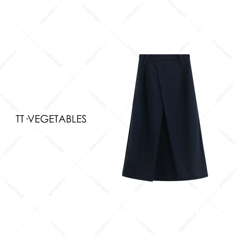 TT・VEGETABLES【序白】可染 人棉半身裙慵懒风不规则半裙527816