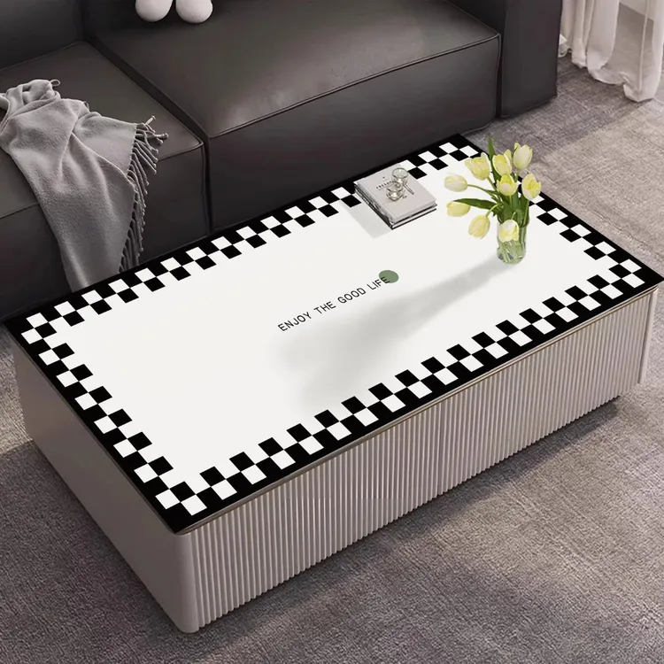 简约现代垫子软皮革桌布防水防油家用酒店会议室电视柜台面桌垫