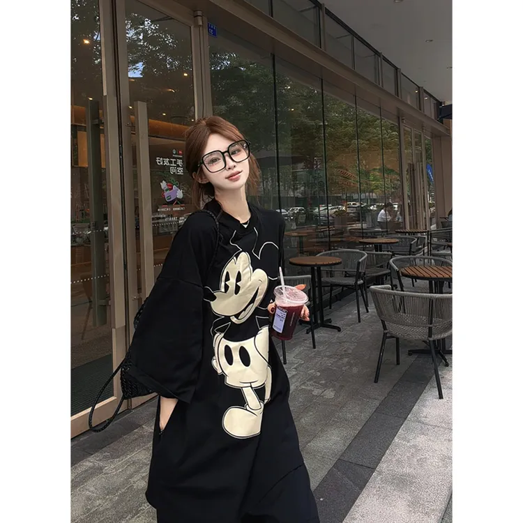 TWOMILLION/韩国东大门夏季时尚米奇印花短袖T恤宽松圆领上衣女